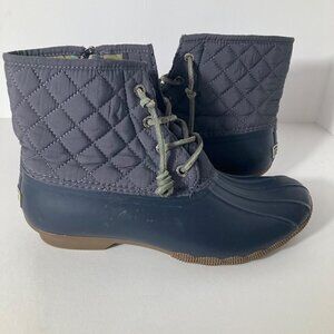 Womens Sperry Top Sider Quilted Duck Boots Blue 8.5